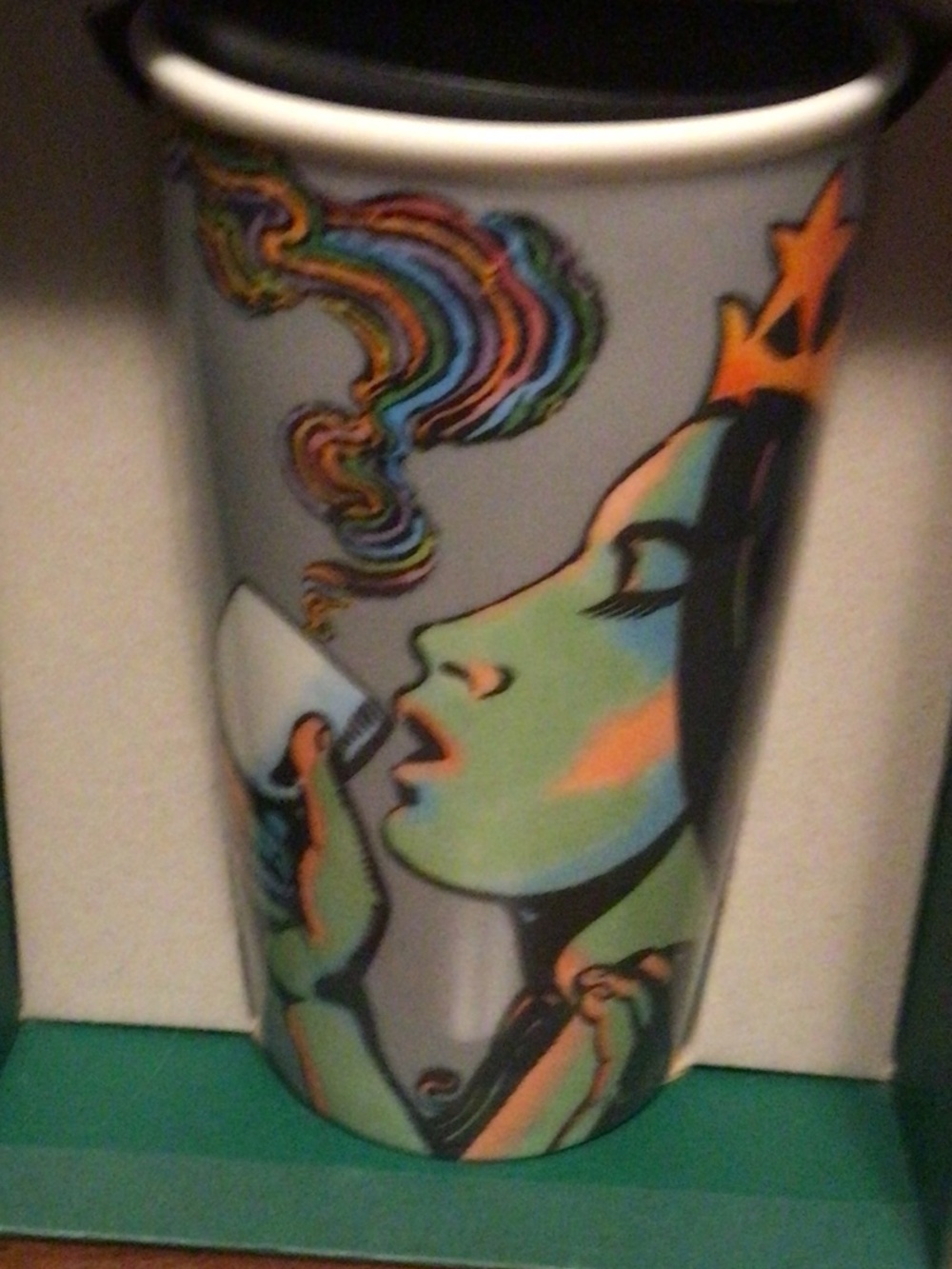 Starbucks 2016 anniversary Mermaid 12 OZ cup with lid  NIB collectors item